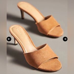 Anthropologie Tan Suede Heels